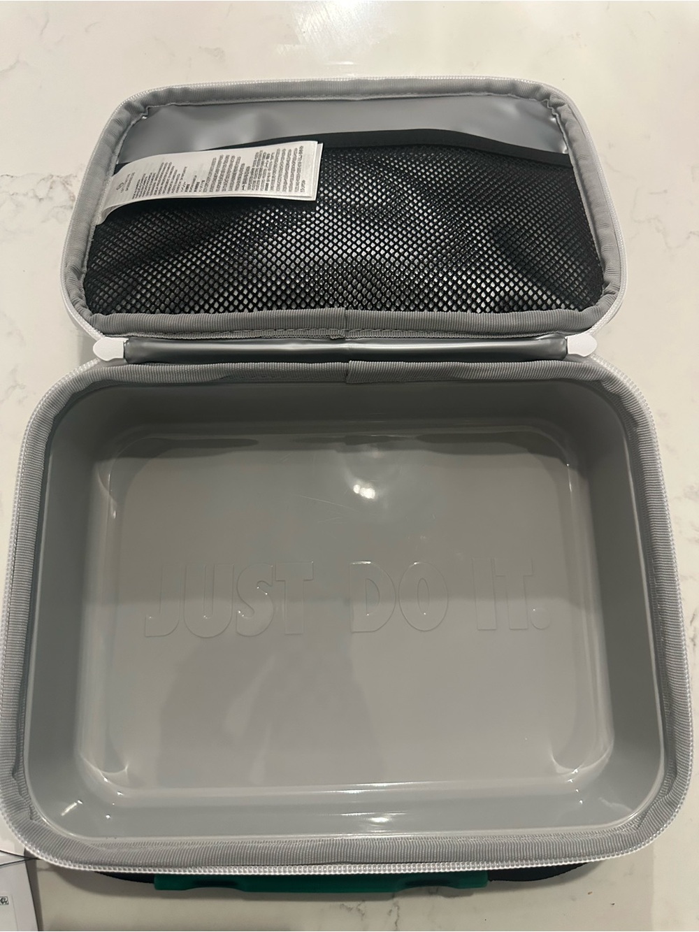 Nike White Lunch Box with Teal & Neon Yellow Graphics - Picture 3 of 5